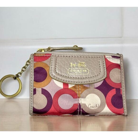 Coach 18764 Madison Op Art Maggie Shoulder Bag & Matching Key Chain Cardholder - Picture 8 of 15